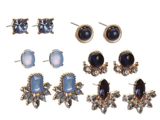 Picture of JEWELED STUD EARRING SET - 6 PACK